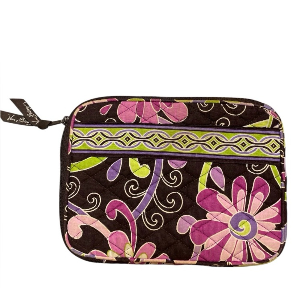Vera Bradley Small Quilted “Purple Punch”Tablet Case / E-Reader Sleeve Padded